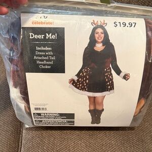 Deer Costume Dress with Headband and Choker